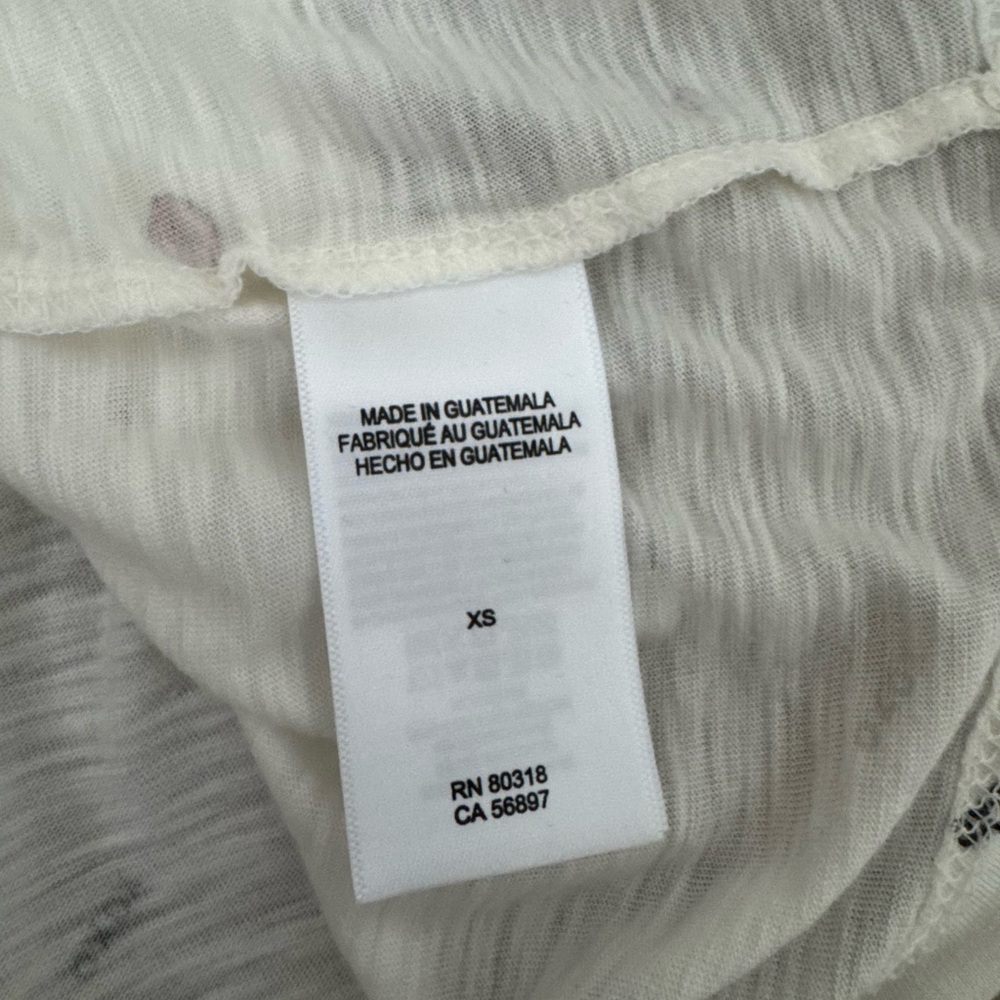 WT LUCKY BRAND Cream Crew Neck Tee (XS) - Picture 5 of 9